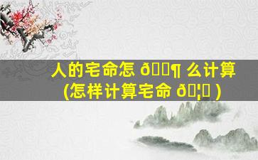 人的宅命怎 🐶 么计算(怎样计算宅命 🦍 )
